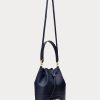 Raffinierte, marineblaue Damenhandtasche aus Ralph Lauren-Leder mit großer Andie-Tasche Raffinierte, marineblaue Damenhandtasche aus Ralph Lauren-Leder mit großer Andie-Tasche