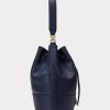 Raffinierte, marineblaue Damenhandtasche aus Ralph Lauren-Leder mit großer Andie-Tasche Raffinierte, marineblaue Damenhandtasche aus Ralph Lauren-Leder mit großer Andie-Tasche
