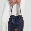 Raffinierte, marineblaue Damenhandtasche aus Ralph Lauren-Leder mit großer Andie-Tasche Raffinierte, marineblaue Damenhandtasche aus Ralph Lauren-Leder mit großer Andie-Tasche