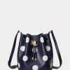 Raffinierte, mittelgroße Andie-Handtasche mit Polka-Dot-Muster in Marineblau/Vanille für Damen von Ralph Lauren Raffinierte, mittelgroße Andie-Handtasche mit Polka-Dot-Muster in Marineblau/Vanille für Damen von Ralph Lauren