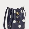 Raffinierte, mittelgroße Andie-Handtasche mit Polka-Dot-Muster in Marineblau/Vanille für Damen von Ralph Lauren Raffinierte, mittelgroße Andie-Handtasche mit Polka-Dot-Muster in Marineblau/Vanille für Damen von Ralph Lauren