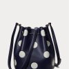 Raffinierte, mittelgroße Andie-Handtasche mit Polka-Dot-Muster in Marineblau/Vanille für Damen von Ralph Lauren Raffinierte, mittelgroße Andie-Handtasche mit Polka-Dot-Muster in Marineblau/Vanille für Damen von Ralph Lauren
