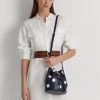 Raffinierte, mittelgroße Andie-Handtasche mit Polka-Dot-Muster in Marineblau/Vanille für Damen von Ralph Lauren Raffinierte, mittelgroße Andie-Handtasche mit Polka-Dot-Muster in Marineblau/Vanille für Damen von Ralph Lauren