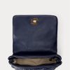 Raffinierte, mittelgroße Umhängetaschen aus gestepptem Nappaleder für Damen von Ralph Lauren in Marineblau Raffinierte, mittelgroße Umhängetaschen aus gestepptem Nappaleder für Damen von Ralph Lauren in Marineblau