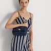 Raffinierte, mittelgroße Umhängetaschen aus gestepptem Nappaleder für Damen von Ralph Lauren in Marineblau Raffinierte, mittelgroße Umhängetaschen aus gestepptem Nappaleder für Damen von Ralph Lauren in Marineblau