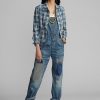 Ralph Lauren Damen-Overallkleid aus repariertem Denim waschen