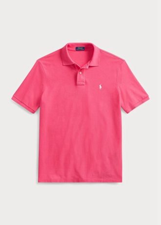 Rosa Poloshirts aus Mesh im Custom-Slim-Fit von Ralph Lauren für Herren