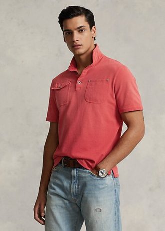 Rosa Poloshirts mit klassischer Passform und Netztasche für Herren von Ralph Lauren