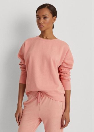 Rosa Ralph Lauren Fleece-Pullover-Sweatshirts für Damen