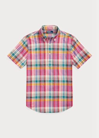 Rosa Ralph Lauren Herren-Popover-Hemden im klassischen Madras-Stil
