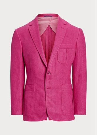 Rosa Ralph Lauren Kent Sportblazer aus Leinen-Seide mit Korbgeflecht für Herren