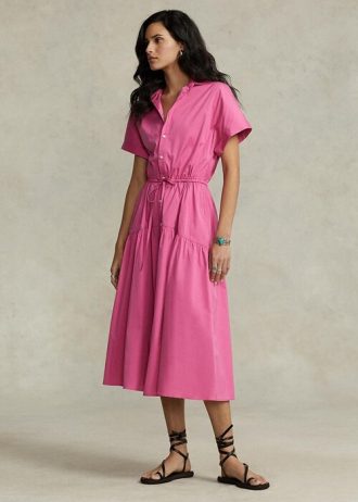 Rosa Ralph Lauren Kleid mit Kordelzug für Damen
