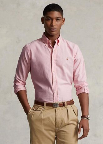 Rosa Ralph Lauren Slim Fit Oxford-Hemden für Herren