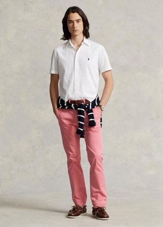 Rosa Ralph Lauren Stretch-Chinohose im Slim Fit für Herren