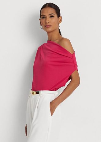 Rosa Ralph Lauren Stretch-Jersey-Oberteile für Damen