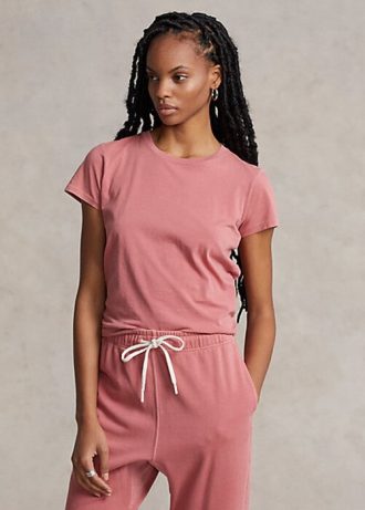 Rosa Ralph Lauren T-Shirts mit Rundhalsausschnitt aus Bio-Baumwolle für Damen Rosa Ralph Lauren T-Shirts mit Rundhalsausschnitt aus Bio-Baumwolle für Damen
