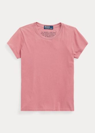 Rosa Ralph Lauren T-Shirts mit Rundhalsausschnitt aus Bio-Baumwolle für Damen Rosa Ralph Lauren T-Shirts mit Rundhalsausschnitt aus Bio-Baumwolle für Damen