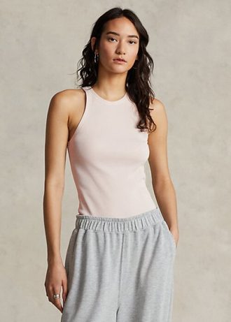 Rosa Ralph Lauren Tanktops aus gerippter Baumwolle für Damen