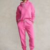 Rosafarbene Fleece-Jogginghose mit Pony-Print für Damen von Ralph Lauren Rosafarbene Fleece-Jogginghose mit Pony-Print für Damen von Ralph Lauren