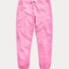Rosafarbene Fleece-Jogginghose mit Pony-Print für Damen von Ralph Lauren Rosafarbene Fleece-Jogginghose mit Pony-Print für Damen von Ralph Lauren
