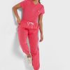 Rosafarbene Ralph Lauren Jogginghose mit hoher Taille und Knöchelpartie für Damen Rosafarbene Ralph Lauren Jogginghose mit hoher Taille und Knöchelpartie für Damen