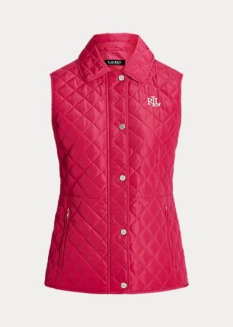 Rosafarbene Weste mit Rautensteppung von Ralph Lauren für Damen