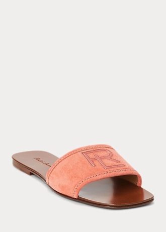 Rose Damen Ralph Lauren Andela Kalbs-Wildleder Sandalen Rose Damen Ralph Lauren Andela Kalbs-Wildleder Sandalen