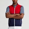 Rot/Marineblaue wasserabweisende, verstaubare Weste von Ralph Lauren für Herren Rot/Marineblaue wasserabweisende, verstaubare Weste von Ralph Lauren für Herren