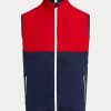 Rot/Marineblaue wasserabweisende, verstaubare Weste von Ralph Lauren für Herren Rot/Marineblaue wasserabweisende, verstaubare Weste von Ralph Lauren für Herren