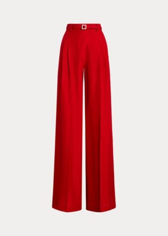 Rote Damen-Hose von Ralph Lauren Graciela aus Shantung-Seide Rote Damen-Hose von Ralph Lauren Graciela aus Shantung-Seide