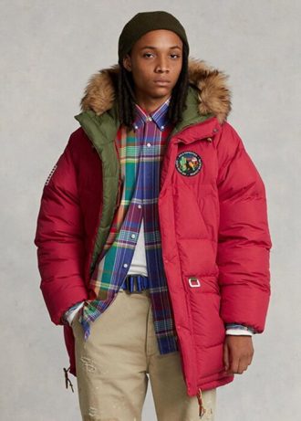 Rote Daunenparka-Wendejacken von Ralph Lauren für Herren Rote Daunenparka-Wendejacken von Ralph Lauren für Herren