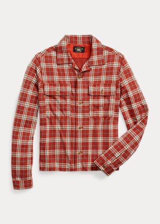 Rote Jersey-Campinghemden mit Karomuster von Ralph Lauren für Damen