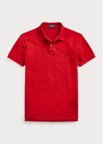 Rote Poloshirts aus Mesh im Slim Fit von Ralph Lauren für Herren