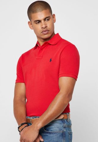 Rote Poloshirts aus Mesh von Ralph Lauren für Herren