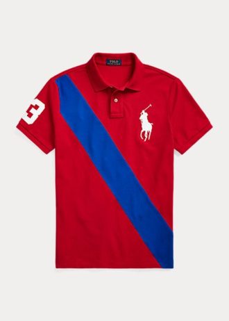 Rote Poloshirts aus Netzstoff mit großem Pony von Ralph Lauren für Herren