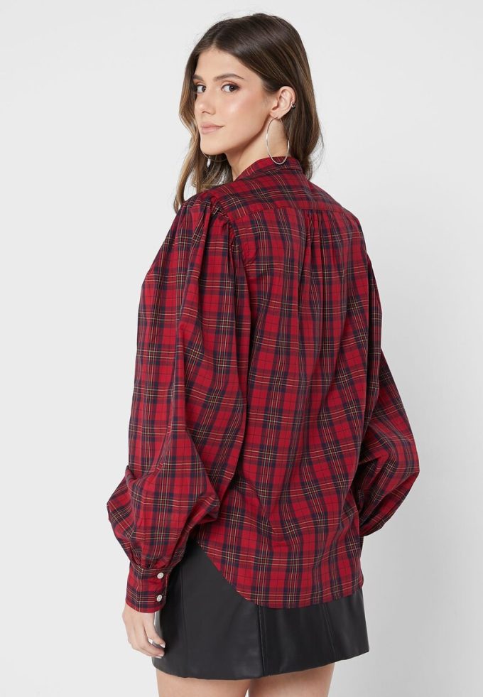 Rote Ralph Lauren Button-Down-Oberteile für Damen Rote Ralph Lauren Button-Down-Oberteile für Damen