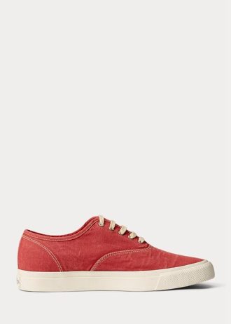 Rote Ralph Lauren Canvas-Sneaker für Herren Rote Ralph Lauren Canvas-Sneaker für Herren