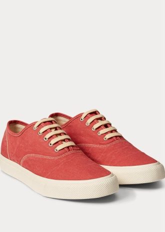 Rote Ralph Lauren Canvas-Sneaker für Herren Rote Ralph Lauren Canvas-Sneaker für Herren