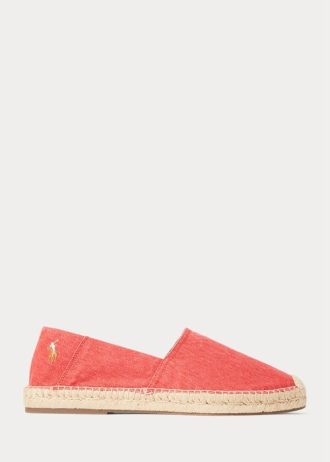 Rote Ralph Lauren Cevio Espadrilles aus gewaschenem Canvas für Herren