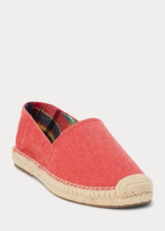 Rote Ralph Lauren Cevio Espadrilles aus gewaschenem Canvas für Herren