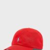 Rote Ralph Lauren Essential Curved Peak Hüte für Herren Rote Ralph Lauren Essential Curved Peak Hüte für Herren