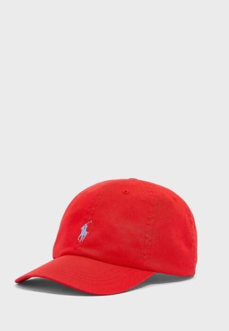 Rote Ralph Lauren Essential Curved Peak Hüte für Herren