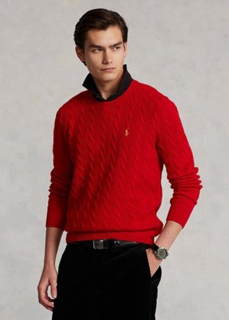 Rote Ralph Lauren Lunar New Year Woll-Kaschmir-Pullover für Herren Rote Ralph Lauren Lunar New Year Woll-Kaschmir-Pullover für Herren