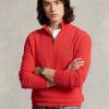 Rote Ralph Lauren Pullover aus Baumwolle mit Viertelreißverschluss und Netzstrick für Herren Rote Ralph Lauren Pullover aus Baumwolle mit Viertelreißverschluss und Netzstrick für Herren