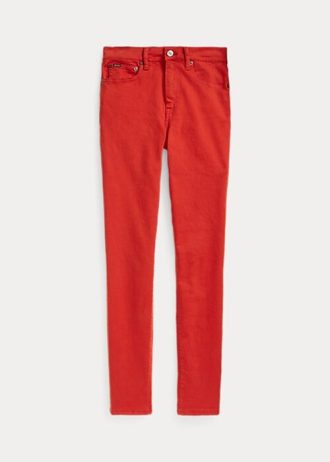 Rote Ralph Lauren Tompkins High-Rise Skinny Jeans für Damen