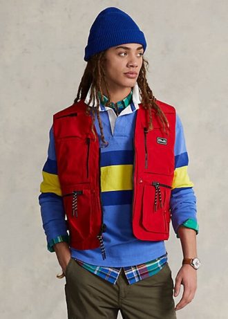 Rote wasserabweisende Utility-Weste von Ralph Lauren für Herren