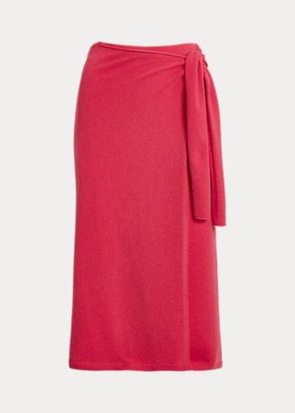 Rote Wickelpulloverröcke aus Kaschmir von Ralph Lauren für Damen