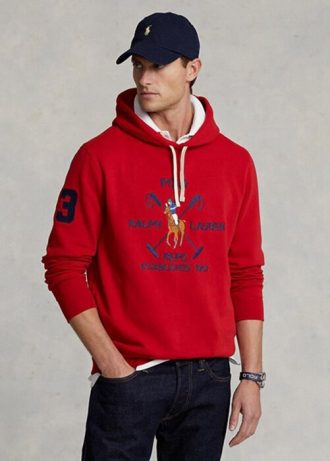 Roter Fleece-Hoodie „Big Polo Crest“ von Ralph Lauren für Herren