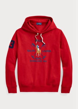 Roter Fleece-Hoodie „Big Polo Crest“ von Ralph Lauren für Herren
