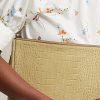 Sandfarbene Ralph Lauren Umschlaghandtasche aus geprägtem Leder für Damen Sandfarbene Ralph Lauren Umschlaghandtasche aus geprägtem Leder für Damen